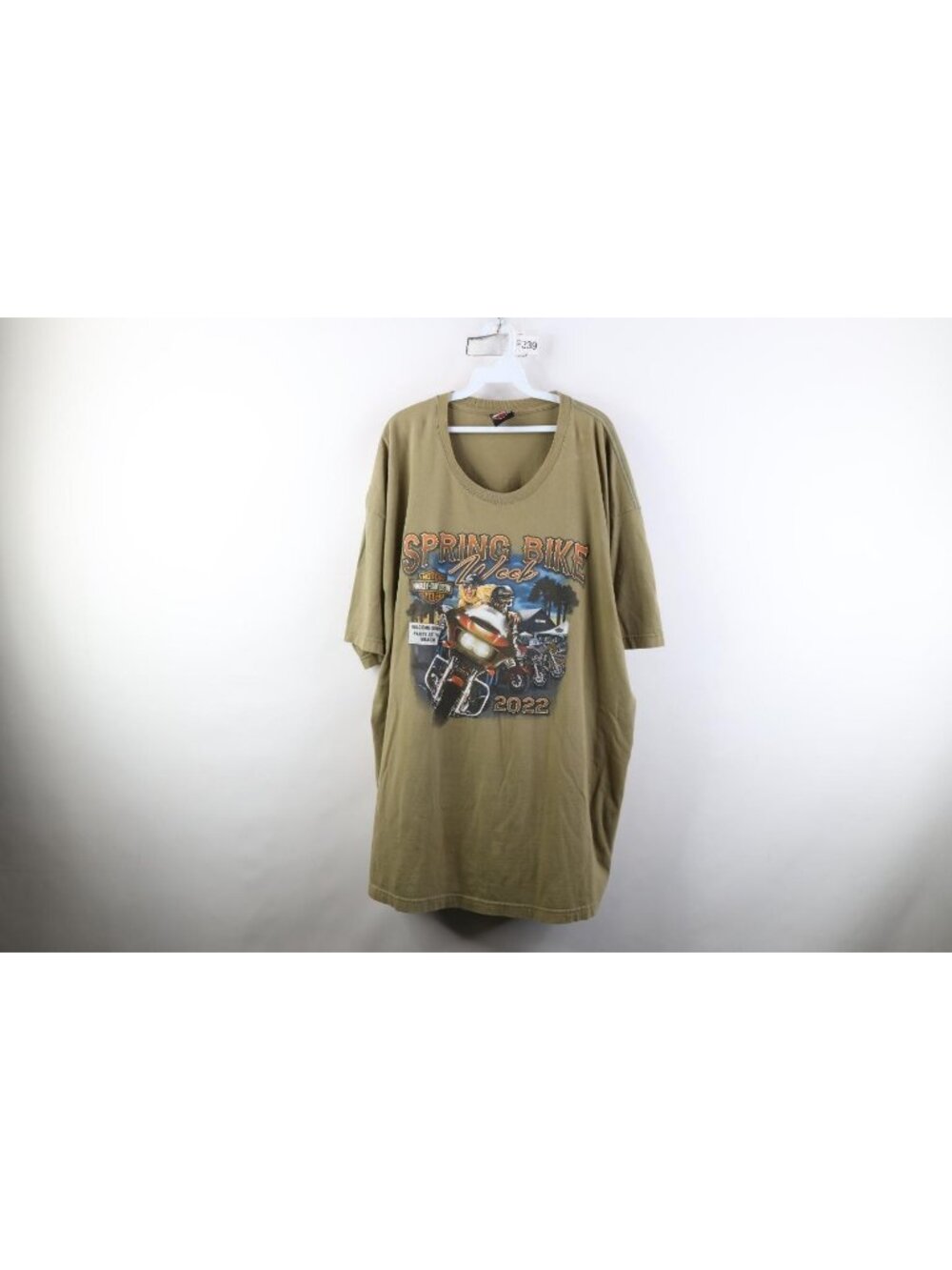 Y2K Harley Davidson Mens 3XL Distressed Skeleton Pinup Girl Motorcycle T-Shirt